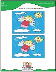 okul öncesi İki Resim Arasındaki Farkı Bul